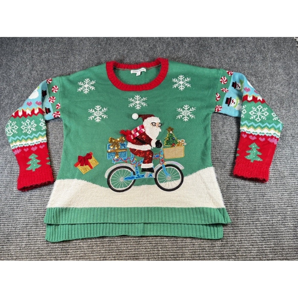 Celebrate Together Christmas Sweater Womens L  Cottagecore Whimsical‎ Grandma